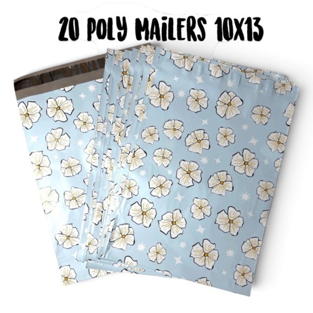 20 Decorative Flower Poly Mailers - 10x 13